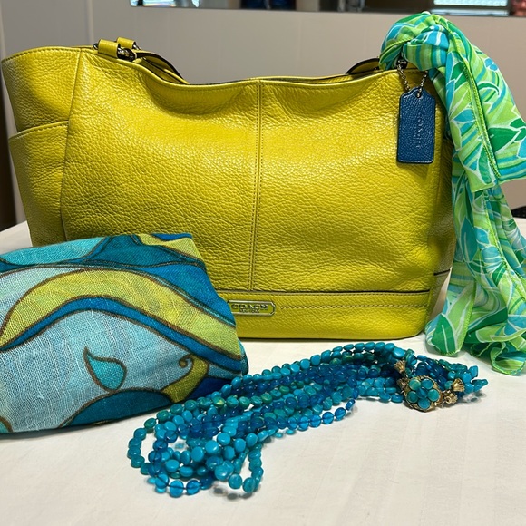 Coach Handbags - Coach Yellow Leather Shoulder Bag